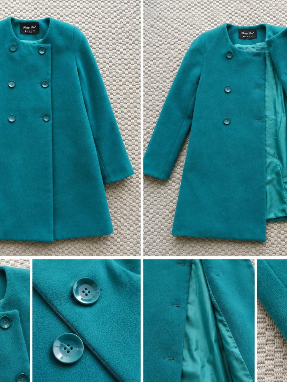 Pretty Girl Emerald Green A-Line Double-Breasted Coat